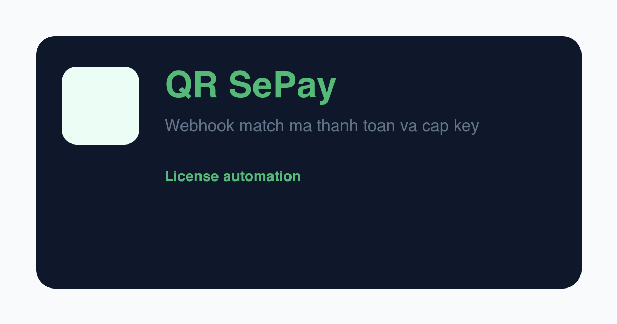 Thanh toán QR SePay cho license key VPS